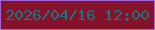 文字の大きさ：3、枠の色：a464d6、背景の色：84122a、文字の色：20747b 無料ブログパーツのブログ時計