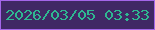 文字の大きさ：5、枠の色：a466ea、背景の色：402865、文字の色：2fb791 無料ブログパーツのブログ時計