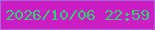 文字の大きさ：1、枠の色：a468d9、背景の色：cc1dc4、文字の色：32d075 無料ブログパーツのブログ時計