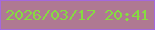 文字の大きさ：5、枠の色：a468dd、背景の色：af7992、文字の色：86db41 無料ブログパーツのブログ時計