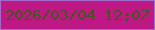 文字の大きさ：5、枠の色：a46acb、背景の色：bd1883、文字の色：43551a 無料ブログパーツのブログ時計