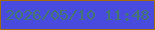 文字の大きさ：1、枠の色：a46b09、背景の色：494ade、文字の色：447770 無料ブログパーツのブログ時計