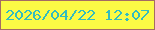 文字の大きさ：1、枠の色：a46c63、背景の色：fbfb45、文字の色：33bcbf 無料ブログパーツのブログ時計