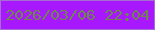 文字の大きさ：4、枠の色：a46dd1、背景の色：a718fe、文字の色：6e8849 無料ブログパーツのブログ時計