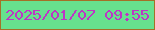 文字の大きさ：3、枠の色：a47127、背景の色：67e18e、文字の色：be35c5 無料ブログパーツのブログ時計