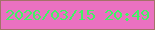 文字の大きさ：2、枠の色：a47168、背景の色：ea71c1、文字の色：41f364 無料ブログパーツのブログ時計