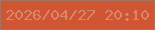 文字の大きさ：2、枠の色：a47461、背景の色：d05532、文字の色：db856d 無料ブログパーツのブログ時計