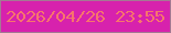 文字の大きさ：1、枠の色：a47994、背景の色：d722ad、文字の色：f7756c 無料ブログパーツのブログ時計
