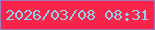 文字の大きさ：2、枠の色：a479bb、背景の色：f8244a、文字の色：91d2f0 無料ブログパーツのブログ時計