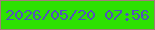 文字の大きさ：2、枠の色：a47c79、背景の色：2de102、文字の色：5252ba 無料ブログパーツのブログ時計