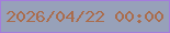 文字の大きさ：5、枠の色：a47cdc、背景の色：97a1b9、文字の色：aa6d4d 無料ブログパーツのブログ時計