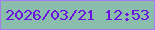 文字の大きさ：1、枠の色：a47df0、背景の色：8bbdad、文字の色：6a12de 無料ブログパーツのブログ時計