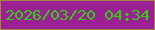 文字の大きさ：3、枠の色：a48144、背景の色：9b2093、文字の色：2cd40b 無料ブログパーツのブログ時計