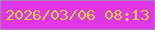 文字の大きさ：2、枠の色：a481ba、背景の色：e136e8、文字の色：ebd335 無料ブログパーツのブログ時計