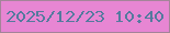 文字の大きさ：5、枠の色：a48499、背景の色：e786d3、文字の色：547a9e 無料ブログパーツのブログ時計