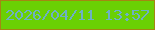 文字の大きさ：5、枠の色：a48612、背景の色：6ad004、文字の色：6db0c5 無料ブログパーツのブログ時計