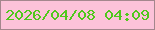 文字の大きさ：4、枠の色：a4868d、背景の色：fcc2d9、文字の色：4fc81c 無料ブログパーツのブログ時計