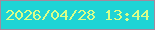 文字の大きさ：2、枠の色：a4899d、背景の色：1fd4d5、文字の色：d9fe89 無料ブログパーツのブログ時計