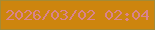 文字の大きさ：1、枠の色：a48b36、背景の色：cd850e、文字の色：d9838d 無料ブログパーツのブログ時計