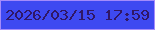 文字の大きさ：5、枠の色：a48bfb、背景の色：3e49f1、文字の色：301766 無料ブログパーツのブログ時計
