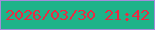 文字の大きさ：5、枠の色：a48cdb、背景の色：1fb389、文字の色：e92b42 無料ブログパーツのブログ時計