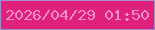 文字の大きさ：3、枠の色：a48fcc、背景の色：e0217b、文字の色：f690c4 無料ブログパーツのブログ時計