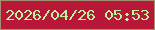 文字の大きさ：2、枠の色：a49071、背景の色：b81737、文字の色：bdf49f 無料ブログパーツのブログ時計