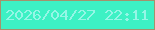 文字の大きさ：2、枠の色：a4926c、背景の色：3df1c4、文字の色：95f6e6 無料ブログパーツのブログ時計