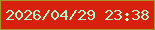 文字の大きさ：2、枠の色：a4962b、背景の色：d8200f、文字の色：b3ffd2 無料ブログパーツのブログ時計