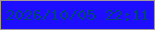 文字の大きさ：4、枠の色：a49898、背景の色：1e0eff、文字の色：01447d 無料ブログパーツのブログ時計