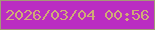 文字の大きさ：4、枠の色：a49977、背景の色：ba2dc2、文字の色：d0ab77 無料ブログパーツのブログ時計