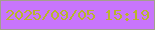 文字の大きさ：3、枠の色：a49f8d、背景の色：c875fc、文字の色：b9b52b 無料ブログパーツのブログ時計