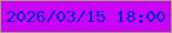 文字の大きさ：5、枠の色：a4a070、背景の色：c903f5、文字の色：0125cb 無料ブログパーツのブログ時計