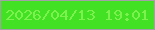文字の大きさ：4、枠の色：a4a0a8、背景の色：43e123、文字の色：7df14d 無料ブログパーツのブログ時計