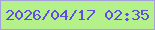 文字の大きさ：3、枠の色：a4a0db、背景の色：b4f18a、文字の色：644ae8 無料ブログパーツのブログ時計