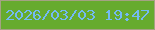 文字の大きさ：5、枠の色：a4a283、背景の色：66ab2e、文字の色：73baf3 無料ブログパーツのブログ時計