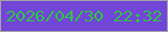 文字の大きさ：5、枠の色：a4a2a8、背景の色：7246d7、文字の色：31c149 無料ブログパーツのブログ時計