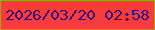 文字の大きさ：3、枠の色：a4a40f、背景の色：f83c3d、文字の色：360f77 無料ブログパーツのブログ時計