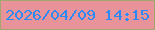 文字の大きさ：1、枠の色：a4a56f、背景の色：e89399、文字の色：2d89f4 無料ブログパーツのブログ時計