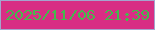 文字の大きさ：3、枠の色：a4a5ce、背景の色：d82e84、文字の色：45b94d 無料ブログパーツのブログ時計