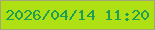 文字の大きさ：4、枠の色：a4a678、背景の色：afe014、文字の色：1f9d54 無料ブログパーツのブログ時計