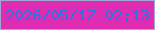 文字の大きさ：1、枠の色：a4a6d6、背景の色：de2db3、文字の色：2c73e0 無料ブログパーツのブログ時計