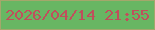 文字の大きさ：1、枠の色：a4a76b、背景の色：68b663、文字の色：c04f5c 無料ブログパーツのブログ時計