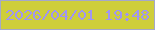 文字の大きさ：1、枠の色：a4a8ca、背景の色：cece3a、文字の色：a095f3 無料ブログパーツのブログ時計