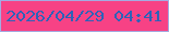 文字の大きさ：5、枠の色：a4aae1、背景の色：f74285、文字の色：2e62b8 無料ブログパーツのブログ時計