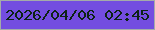 文字の大きさ：3、枠の色：a4aba9、背景の色：734de0、文字の色：0c2314 無料ブログパーツのブログ時計