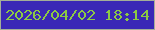 文字の大きさ：3、枠の色：a4ae98、背景の色：3a27b6、文字の色：8cc944 無料ブログパーツのブログ時計
