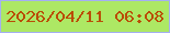 文字の大きさ：1、枠の色：a4aff2、背景の色：ade864、文字の色：ba4c06 無料ブログパーツのブログ時計
