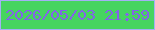 文字の大きさ：3、枠の色：a4b0f5、背景の色：46d460、文字の色：8363ea 無料ブログパーツのブログ時計