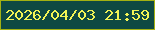 文字の大きさ：2、枠の色：a4b112、背景の色：0f4942、文字の色：f3f455 無料ブログパーツのブログ時計